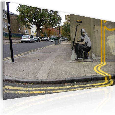 Quadro - Fiore giallo (Banksy) - 60x40 (1/4)