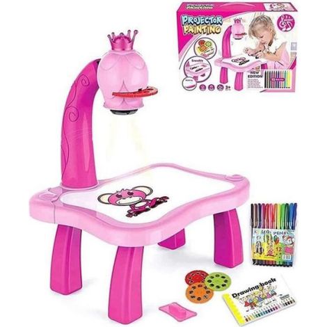 Table Peinture par Projection pour Enfants,Projecteur de dessin pour enfants,Planche à dessin pour enfant,Jouet éducatif pour enfa (1/4)