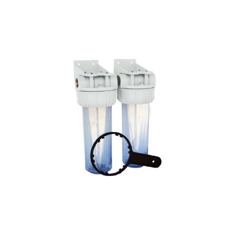 Filtro per acqua in plastica duplex 10" - att. 1"