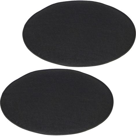 Lot de 2 coussins d'assise ronds 35x35cm – Feutre noir 90% polyester – Épaisseur 2cm pour confort optimal – Compatible avec chaises IDIMEX