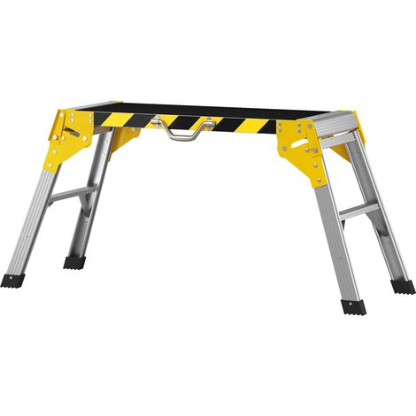 Établi pliant antidérapant en aluminium avec poignée, support à outils, capacité de 150 kg, 110 x 32 x 50 cm, noir (1/5)