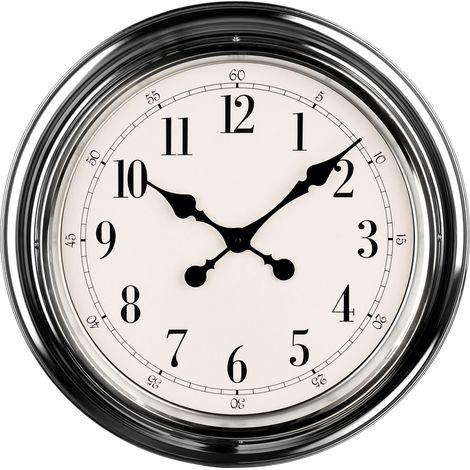 Premier Housewares Chrome Finish Wall Clock (1/3)