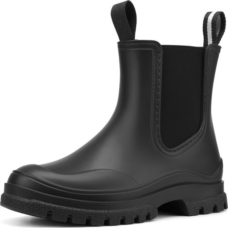 Bottes de Pluie Femme Bottines Femme Étanche Botte Caoutchouc Antidérapant Chelsea Bottines pour Jardin Extérieur (1/5)