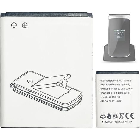AK-V188 Batterie de rechange 1400 mAh compatible avec téléphone intelligent Emporia Touch Smart, Emporia Touch Smart 2 Seniors (1/5)