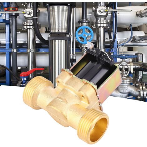 G3/4 Zoll, normalerweise geschlossenes elektrisches Magnetventil aus Messing, Außengewinde für Wasser (DC 12V) (1/5)