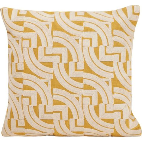 Housse de coussin 40x40 cm MADURA - Ocre et naturel - IAKOBO