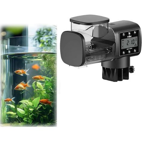 Distributeur Nourriture Poisson Aquarium Automatique, Distributeur Intelligent éTanche avec Affichage NuméRique avec Dispersion PréCise pour Nourriture,Distributeur Poisson Nourriture (1/5)