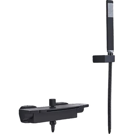 Miscelatore per doccia, design contemporaneo, montaggio a parete, nero (1/2)