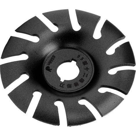 Schleifscheibe mit 12 Zähnen, Edelstahl, 95 mm, Schwarz, für Winkelschleifer, Holzbearbeitung (1/5)