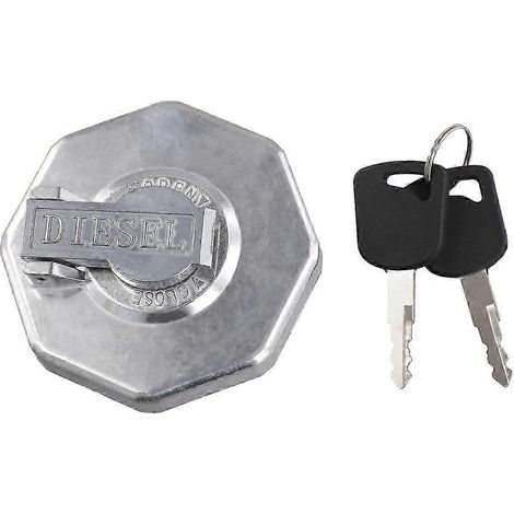 Tankdeckel mit Schlüssel, kompatibel mit NPR NQR 4HK1 8-98146010-0 8-98088982-0 Silber (1/5)
