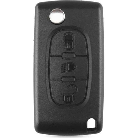 Schlüsselgehäuse – Kompatibel mit CE0536 – Für Peugeot 207, 307, 308, 407, 408, 3008, 5008 und Citroën C2, C3, C4, C5, C6, C8 – 2 Tasten – Ersatz-Schlüsselgehäuse