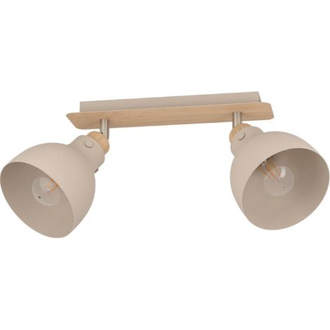 Lampe à spot Arrecife Stahl Braun, Nickel-Matt E27 2x28W L: 53.1cm B: 14,5 cm H: 23,5 cm Dimmable (1/3)