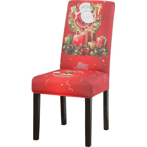 Stretchable dining chair cover, protective cover for dining chairs, European style for wedding, banquet, party, Christmas, birthday (6, 1 piece) (1/5)