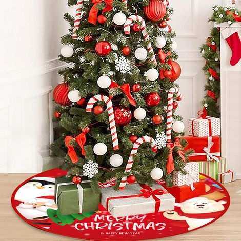 Jupon de sapin de Noël en toile de jute brossée 90 cm, jupe d'arbre décorative, lot de 1, pour fêtes (1/5)