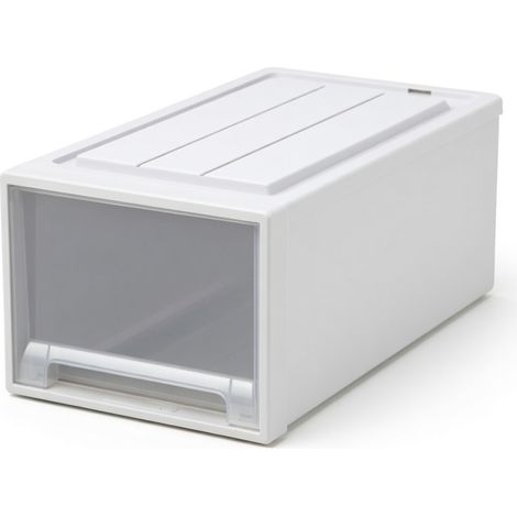 Bac de rangement casier plastique transparent 50 x 30 x 25 (1/5)