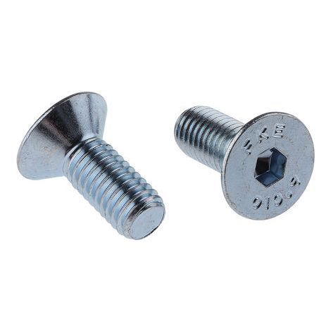 Vis à six pans creux, M6 x 50mm, tête Vis fraisée à tête creuse hexagonale, en Acier ( Prix pour Sachet de 25 )