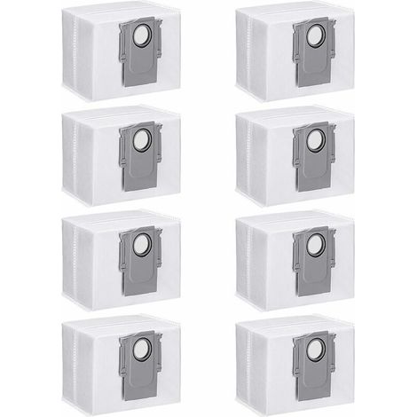 royaluxe -Lot de 8 Sacs à Poussière pour Roborock S7 / S7 MaxV Ultra / Q7+ / Q7 Max+,Roborock S7 Accessoires, Sacs À Poussière de Rechange pour Roborock S7 Station d'Aspiration H236 (1/5)