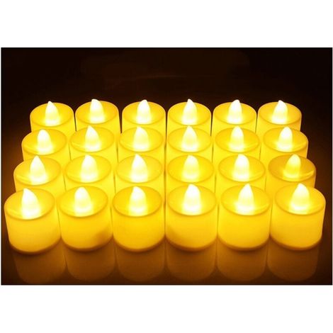 LED Candles, Set of 24, Light and Flickering Tealights, Decorative Electric Tealight Candles for Christmas, Wedding, Home, Easter, Party, Indoor (1/4)