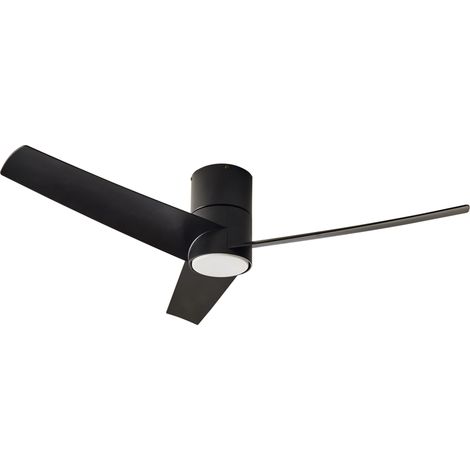 Ventilador de techo moderno con mando a distancia iluminación LED 5 opciones de velocidad 3 temperaturas de luz negro Canete