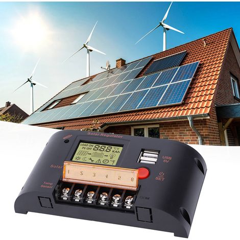 Solarmodul-Regler, Photovoltaik-Stromerzeugungsregler 10A für Blei-Säure-Batterien (1/5)
