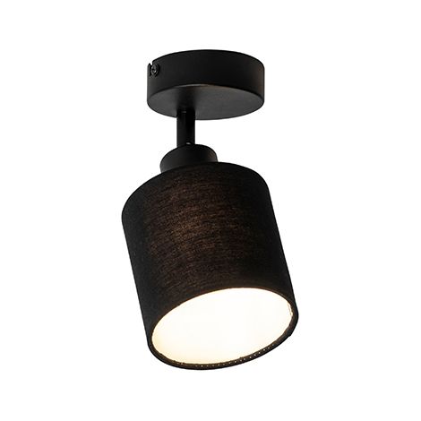 QAZQA Plafón negro regulable - Hetta