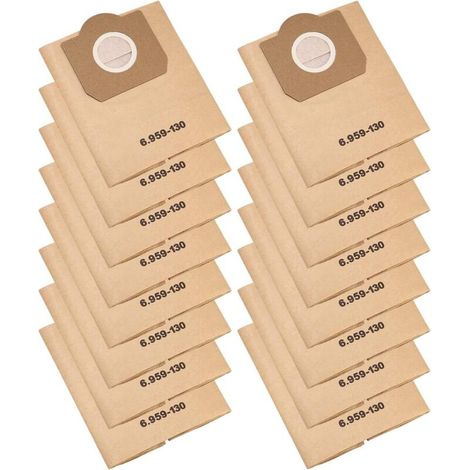 Sac filtre en papier de 16 pièces pour 6.959-130.0, WD 3 MV 3 H435 (1/5)
