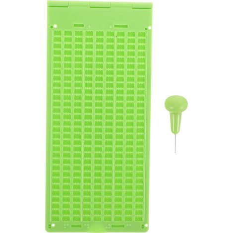 1 Set Braille-Schreibtafel aus Kunststoff mit Stift für Blinde-22X10CM-Light Green (1/3)