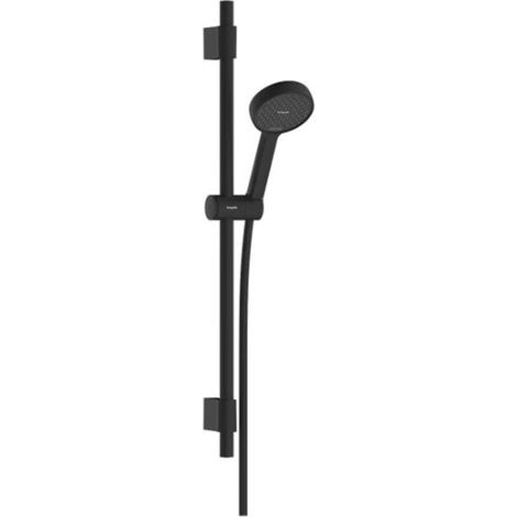 Hansgrohe Activera Select S - Set soffione doccia, asta e tubo flessibile, 2 getti, EcoSmart, nero opaco 28048670