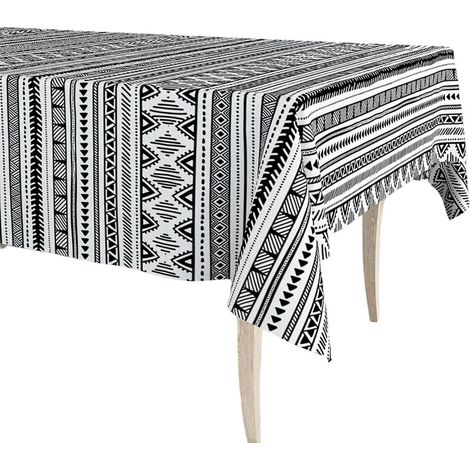 Rotolo di tovaglia in PVC bianco e nero e tessuto non tessuto 140cm 25m EXMA (1/2)