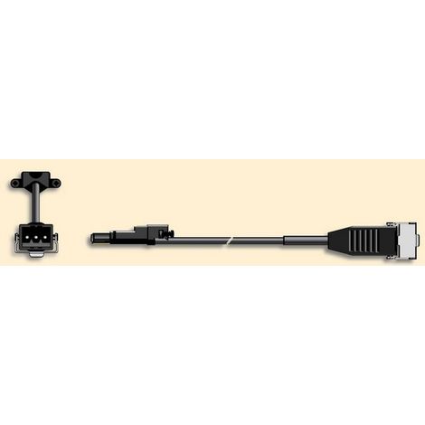 Câble RRF noir 0,5 m opérateur RTS avec prise Hirschmann SOMFY (1/2)