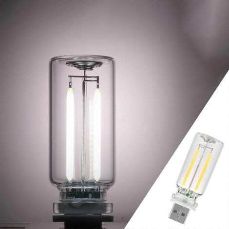LED-Innenraumleuchte für Autos mit Touch-Steuerung, USB-betriebene Ambientelampe, Mini-Glasflasche, Weiß