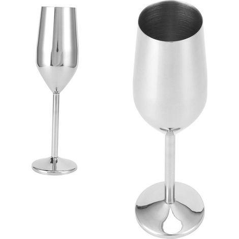 Verre à Champagne Inoxydable 200ml Brillant pour Bar/Fête/Banquet/Pique-nique (1/5)