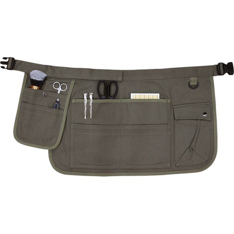 Tablier de nettoyage à 9 poches avec ceinture ajustable, conçu pour les professionnels du nettoyage. Tablier de nettoyage à porter autour de la taille, vert. (1/5)