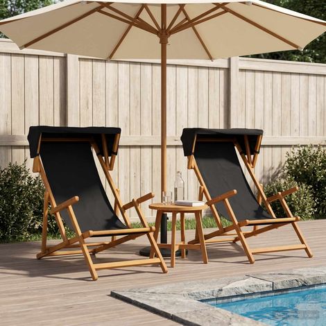 vidaXL Silla de terraza 2 pcs 3 Posición Madera de Eucalipto Maciza (1/5)