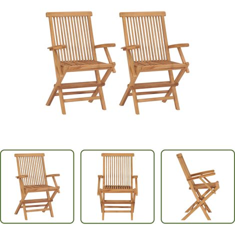 Klappbare Gartenstühle - Klappbare Gartenstühle 2 Stk. Massivholz Teak (1/5)