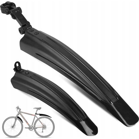 Fahrradschutzbügel-Set, 100 x 38,6 cm, aus robustem Material, passend für Fahrräder mit Radgrößen von 24 bis 28 Zoll, Montage hinten an der Sattelstütze (Ø 27,2–34,9 mm), Schwarz (1/3)