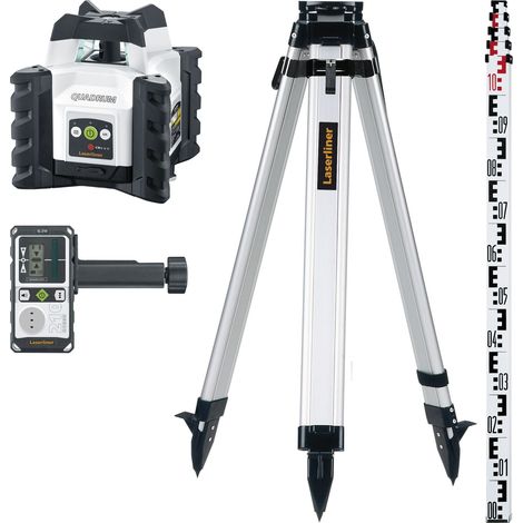 Laserliner Rotationslaser mit Stativ und Nivellierlatte - Rotations Laser grün Quadrum Compact 210 S Set (1/5)