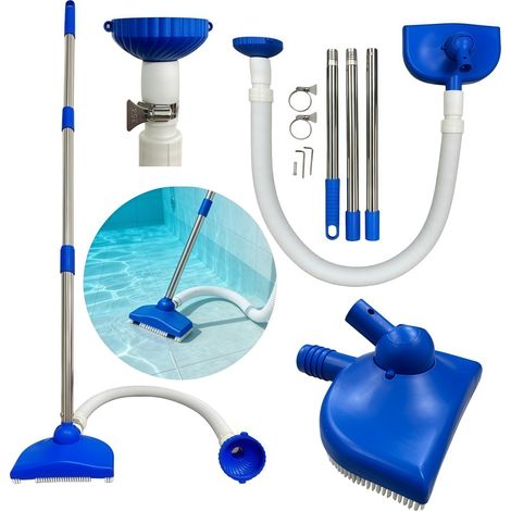 Aspirateur de piscine manuel avec perche télescopique 3 sections 1,2 m – Kit de nettoyage pour piscine, spa et bain à remous (1/5)