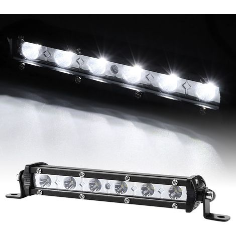 Barre lumineuse de travail ultra-mince 7 pouces 18 W 6 LED 6000 K blanc IP67 pour véhicules tout-terrain, navires et voitures (1/5)