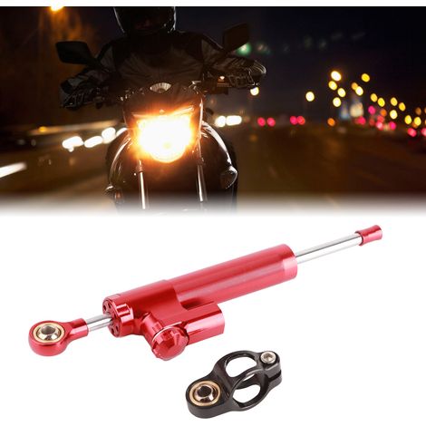 Universelles Motorrad-Kit: Lenkungsdämpfer aus Aluminium, roter Lenkerstabilisator, Sicherheitsarmatur, verstärktes Teil (1/5)