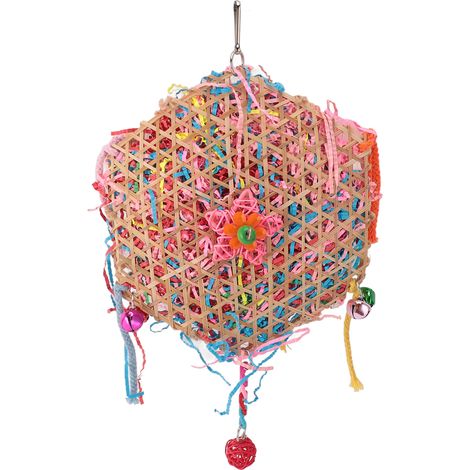 Jouet à Mâcher pour Perroquet - Bambou Naturel - Jouet Suspendu Enrichissement Mental Anti-Stress pour Oiseaux de Petite et Moyenne Taille (1/4)