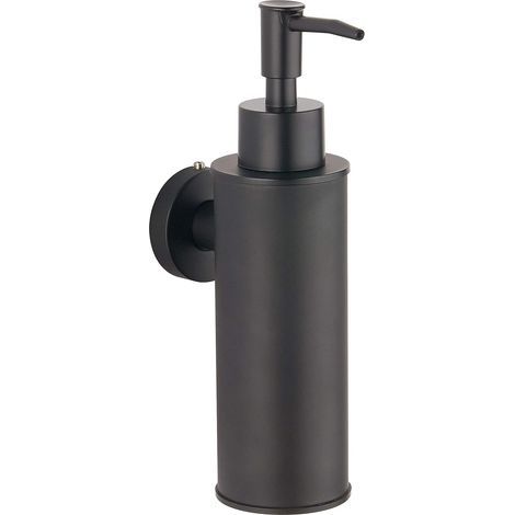304 Stainless Steel Wall Mounted Soap Dispenser for Decoration (Round, Black) (1/5)