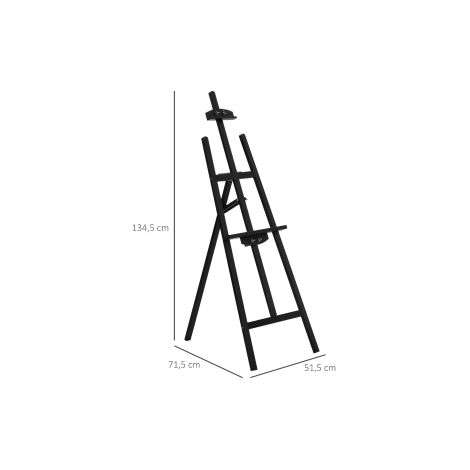 Chevalet de peinture en pin pliable et réglable à 90 avec position assise ou debout pour atelier, studio et plein air (1/5)
