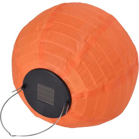 Lanterne solaire LED étanche, lanterne chinoise en tissu, orange, idéale pour les mariages, les fêtes, la décoration de la maison et du jardin. (1/5)
