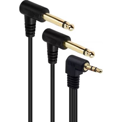 Câbles stéréo Jack 3,5 mm - Câbles jack mono 2x Jack 6,35 mm  verguld  1,8 mètre