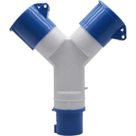1 Prise de courant industrielle 220V IP44 16A 2 broches+E avec couvercle bleu pour atelier (1/5)