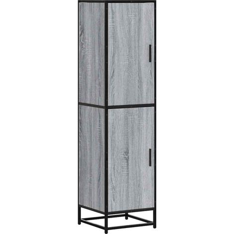 Maison Exclusive - Aparador alto madera ingeniería metal gris son