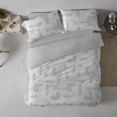 Housse de Couette imprimée, pour lit de 150 à 160 cm (+ Dimensions Disponibles) Design 142 Couleur Grise (150-160 x 190/200 cm) (1/5)