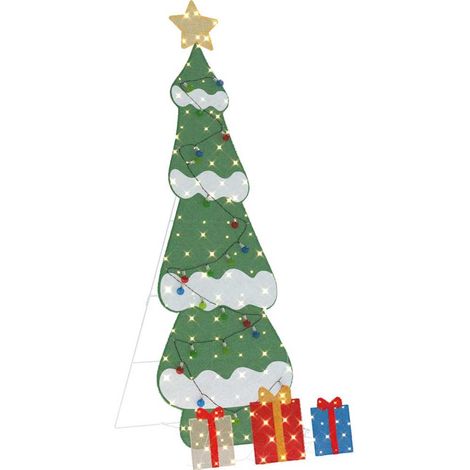 Sapin de Noël Arbre de Noël lumineux avec 3 boîtes-cadeaux 2D blanc chaud (1/5)
