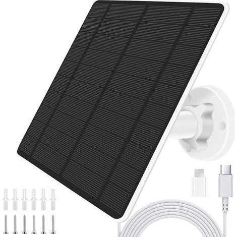 1 Panneau Solaire 5W, Silicium Monocristallin, Câble 3m, Support 360°, IP65, Pour Caméra Extérieure (1/5)